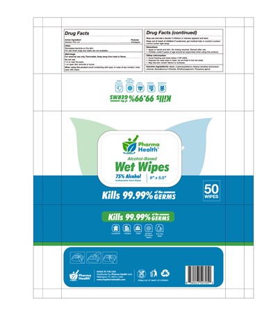 50 Pcs Ndc: 79040-112-01 (Disinfectant Wipes  Pharma Health   Revised September 29 Dispatch (1))